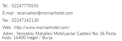 Morrian Hotel telefon numaralar, faks, e-mail, posta adresi ve iletiim bilgileri